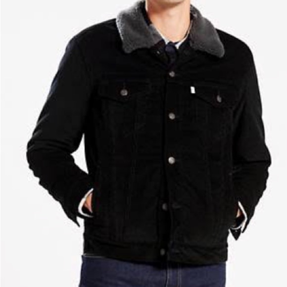 Levi's Other - Levi’s Corduroy Sherpa Lined Trucker Jacket Black Sz Large